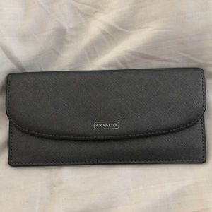 Dark Grey Coach Slim Envelope Wallet